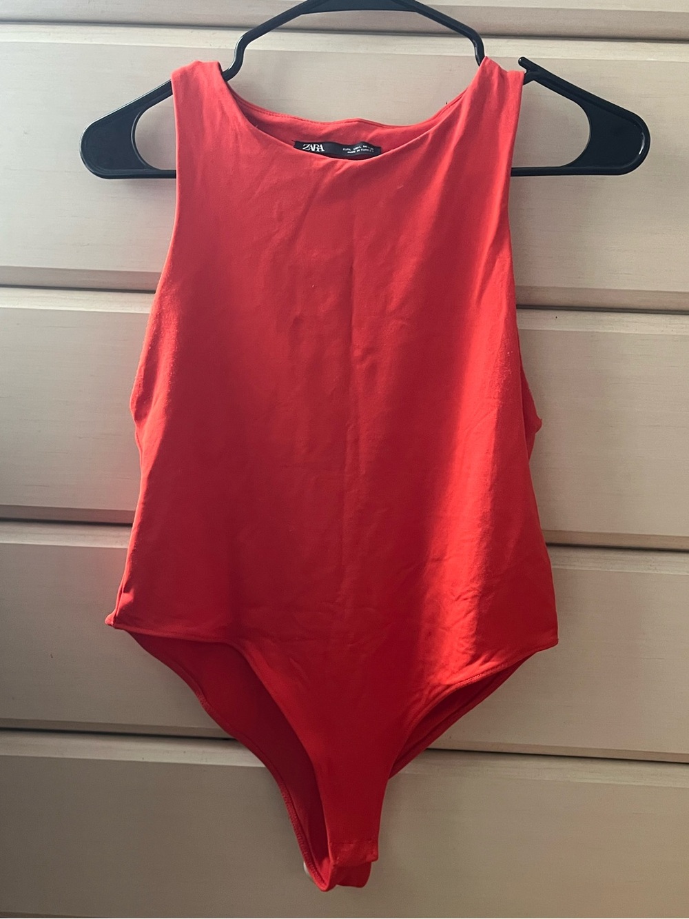 Zara Red Sleeveless Tank Bodysuit